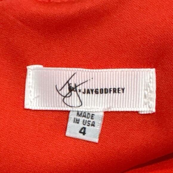 MSRP $525 Jay Godfrey Orange Maxi Dress – Size 4 | Halter & Front Slit QUICKSHIP - Picture 7 of 8